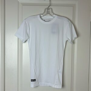 Under Armour Mens HeatGear Compression White Short Sleeve Tee Size Small
